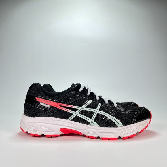 ASICS Gel Contend 4 Black Red Running Shoes Lightweight C707N Women's Size 6.5 - Picture 1 of 10